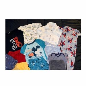 Toddler Boys 18 Months Clothing Bundle Variety Day Clothes and PJs 13 Pieces